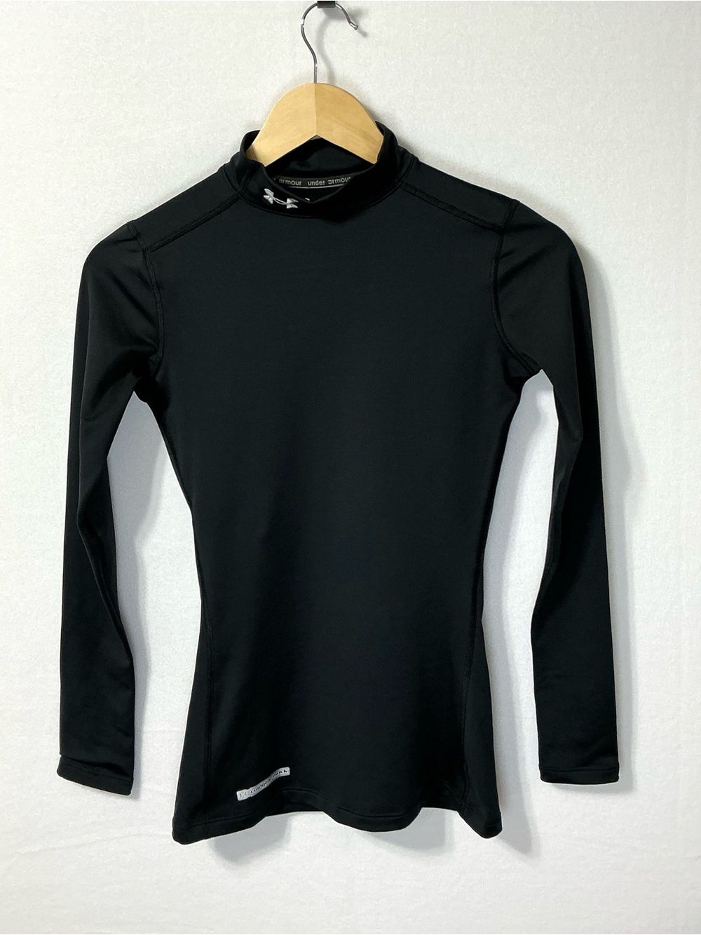 Under Armour Long Sleeve Fitted Top ColdGear Mock Neck Women’s XS Black